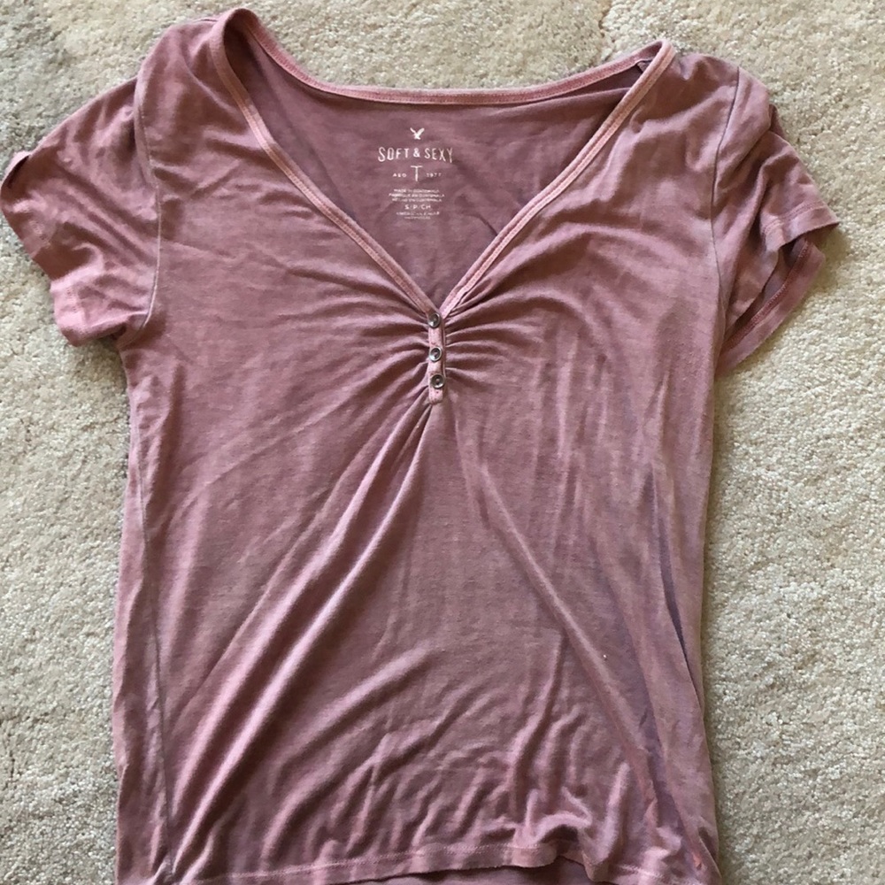 Dusty Pink V neck AE